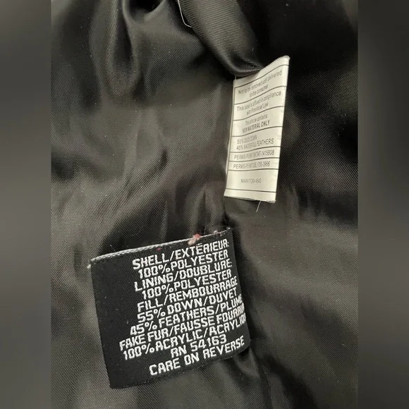 GUESS Women's Zipped Pockets Down Faux-Fur-Trim Hooded Parka, Black, Size L - Picture 10 of 11